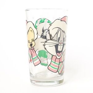 Looney Tunes Christmas Holiday Winter Glass Vintage 1994 Small Kid Sized